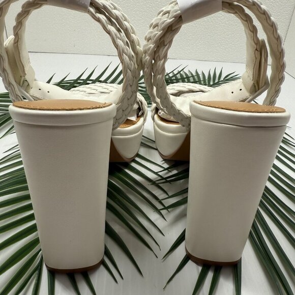 Lisa Vicky Jewel-V Shoes Womens Size 9 Platform Block Heel Sandals Weave PU - Picture 9 of 12